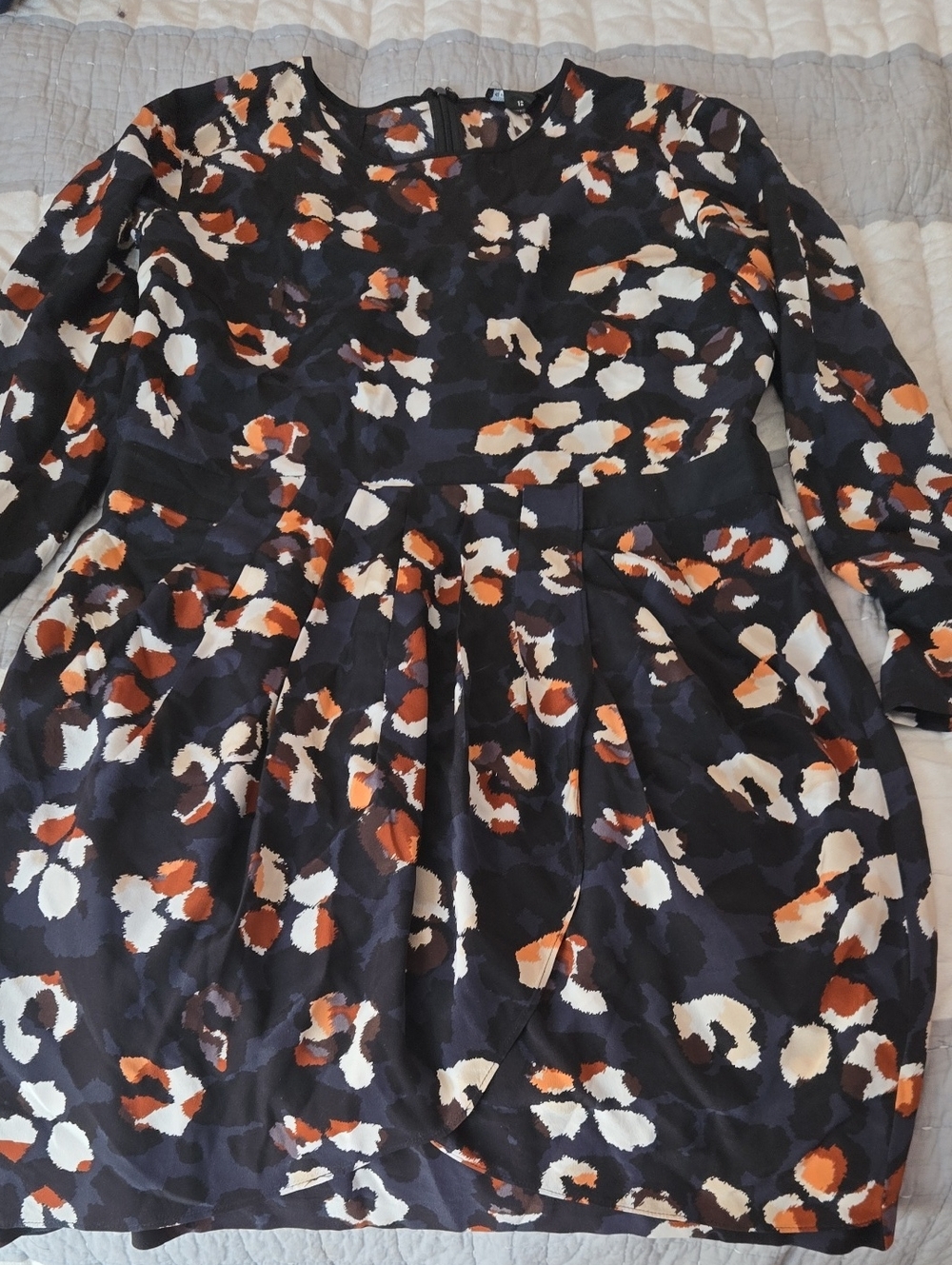 Club Monaco Navy And Black Mini Dress with Abstract Print